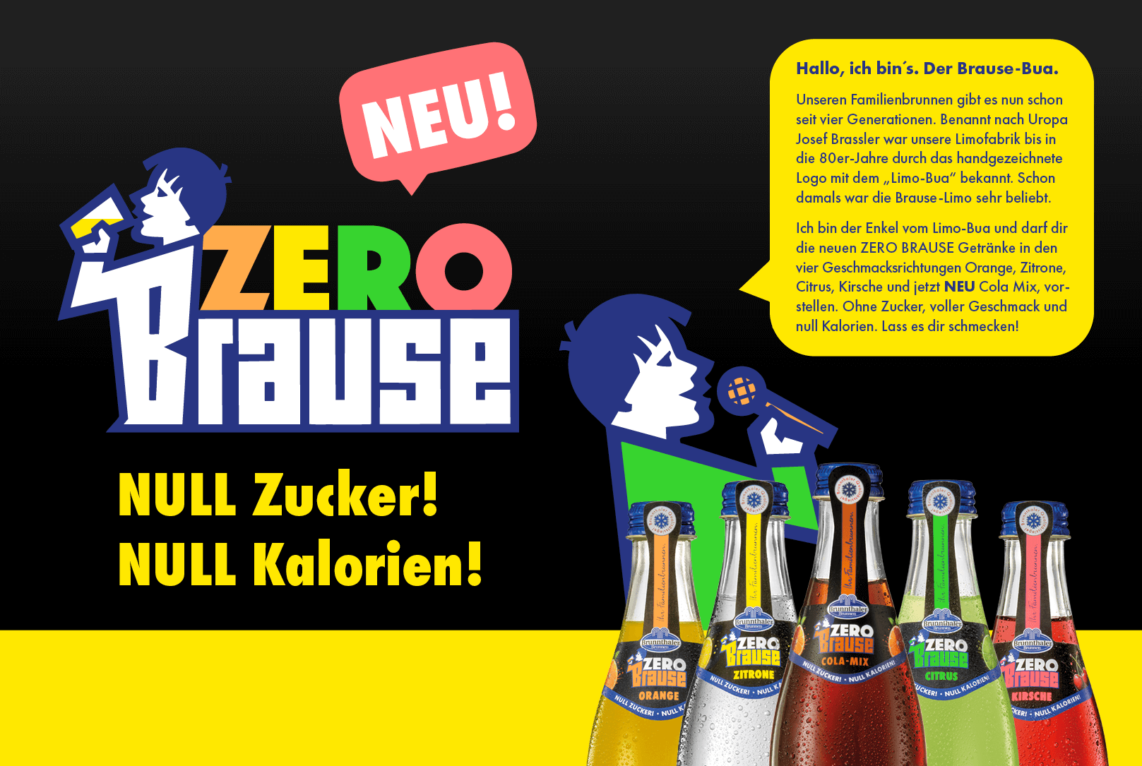 ZERO Brause Orange, Zitrone, Citrus, Kische und jetzt auch Cola Mix!